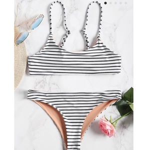 Stripped Reversible Cami Bikini Set